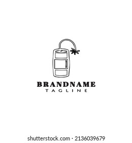 icono de la plantilla de diseño de dibujos animados del logotipo boom ilustración vectorial moderna negra