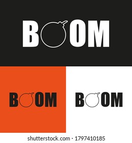 Boom logo design illustration set. Design isolated.