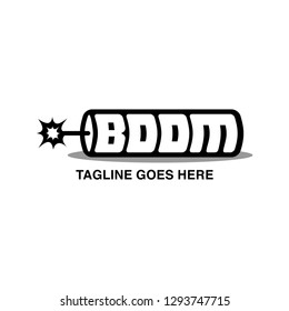 boom logo design inspiration, Design element for logo, poster, card, banner, emblem, t shirt. Vector illustration