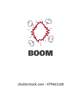 boom logo graphic design concept. Editable boom element, can be used as logotype, icon, template in web and print 