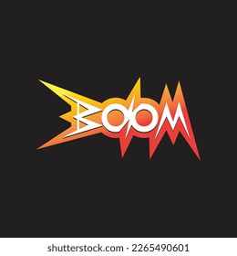 Boom logo , text, typography, word, font, Bomb, fire ready to boom, icon, graphic, vector.