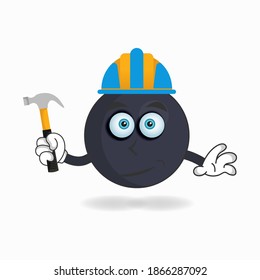The Boom mascot character becomes a builder. vector illustration
