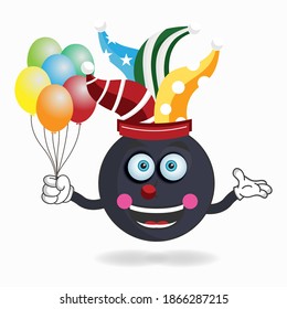 The Boom mascot character becomes a clown. vector illustration