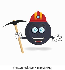 The Boom mascot character becomes a miner. vector illustration