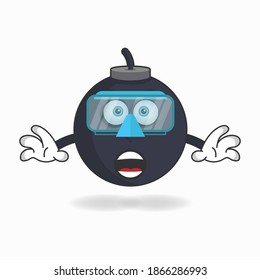 El personaje de la mascota Boom es el submarinismo. ilustración vectorial