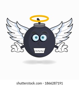 Boom mascot character dressed like an angel. vector illustration