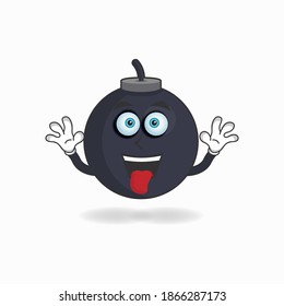 Boom mascot character with laughing expression and sticking tongue. vector illustration