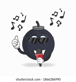 The Boom mascot character is singing. vector illustration