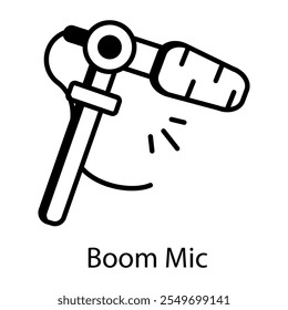 Boom mic icon in linear style 