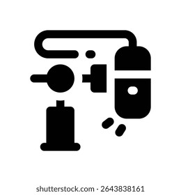 boom microphone glyph icon. Strong and solid vector icon for websites, mobile interfaces, presentations, and visual branding. High quality and easy to edit.
