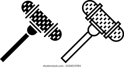 boom microphone icon, sign, or symbol in glyph and line style isolated on transparent background. Vector illustration