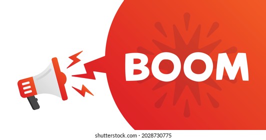 Boom en la pancarta de la burbuja de la voz.