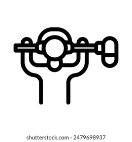 boom operator line icon illustration vector graphic. Simple element illustration vector graphic, suitable for app, websites, and presentations isolated on white background