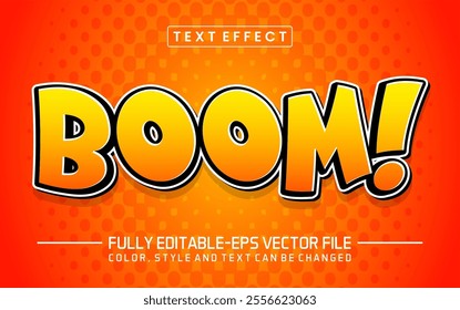 Boom orange font Text effect editable