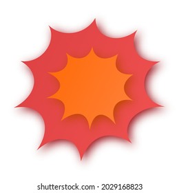 Boom! Paper cut speech bubble. Background with paper cut explosion. Vector illustration