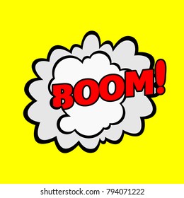 Boom! Pop art cartoon comic vector illustration.