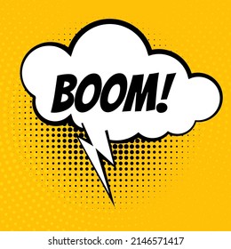 Boom, pop art cloud bubble. Vector illustration.
