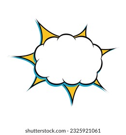 Boom pop art cloud bubble. Funny speech bubble. Trendy Colorful retro vintage background in pop art retro comic style. Illustration easy editable for Your design.