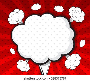 boom pop art comic book with red background vector illustration