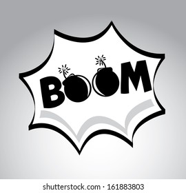 boom pop art explosion over  gray background. vector illustration