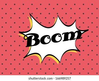 boom pop art explosion over dotted background. vector illustration