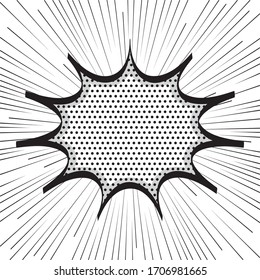Boom pop art explosion speech bubble. For comic book and manga. Text banner. Vector bright dynamic cartoon illustration. Template poster for your design