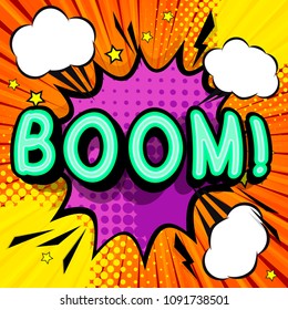 Boom pop art expression, retro background