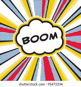 Boom, Pop Art Inspired Illustration Of A Explosion