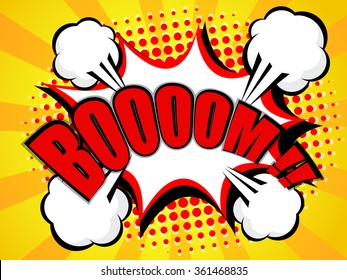 boom pop art,comic book background vector illustration