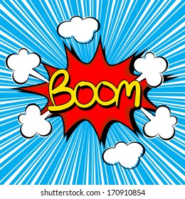 Boom with radial speed. comic speech bubble