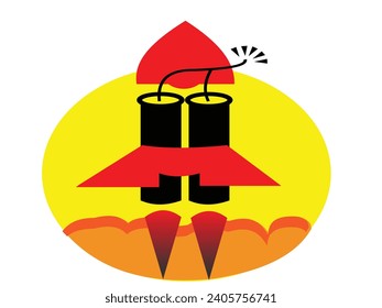 Ilustración vectorial del logotipo de Boom Rocket