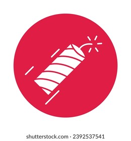 Ilustración de vectores de iconos redondos de boom aislada en fondo transparente. Uso para Navidad, Decoración, Tarjeta de felicitación Etc.