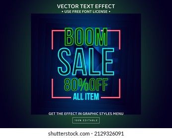 Boom sale 3D editable text effect template