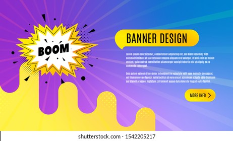 Boom sale badge. Discount banner shape. Coupon bubble icon. Abstract background design. Banner with offer badge. Vector