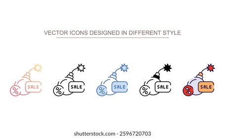 Boom Sale icon design with white background stock illustration