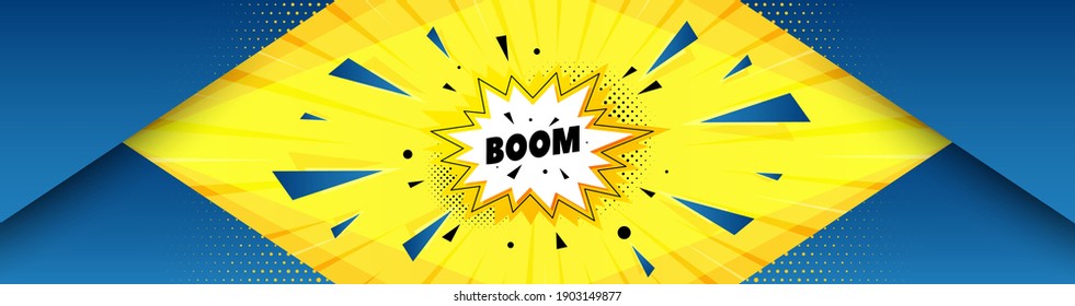 Boom sale sticker. Abstract background with offer message. Discount banner shape. Coupon bubble icon. Best advertising coupon banner. Boom sale badge shape. Abstract yellow background. Vector