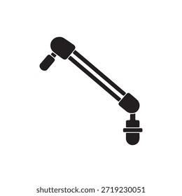 Diseño plano del Vector del icono de la silueta del auge en el fondo blanco.
