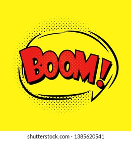 Boom, speech bubble. Banner, speech bubble, poster and sticker concept. Message speech bubble boom with cloud talk for banner, poster, web. 