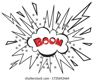 Boom, speech bubble. Banner, speech bubble, poster and sticker concept,with text Boom.Comic book explosion bubbles.