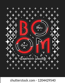 boom sport slogan print