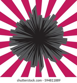 Boom star bursting. Comic Book Hole or explosion. 