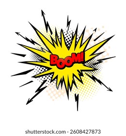 Boom Text comic. hand drawing. Not AI, Vector illustration