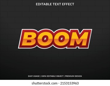 Boom Text Effect Template With Editable Layout Use For Business Brand And Logo