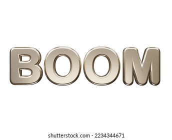 Boom text effect transparent vector 3d render