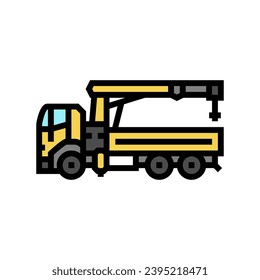 boom truck construction vehicle color icon vector. boom truck construction vehicle sign. isolated symbol illustration