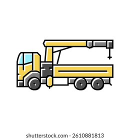 boom truck construction vehicle color icon vector. boom truck construction vehicle sign. isolated symbol illustration