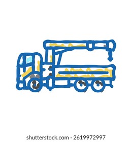 boom truck construction vehicle doodle icon sketch vector. boom truck construction vehicle sign. isolated symbol illustration