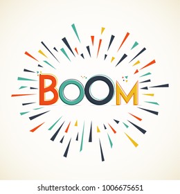 BOOM. Typography Background. Vector Elements Eps 10.