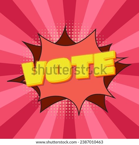 Boom Vote comic text speech bubble pop art