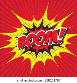 BOOM! Wording Sound Effect Set Design For Comic Background, Comic Strip